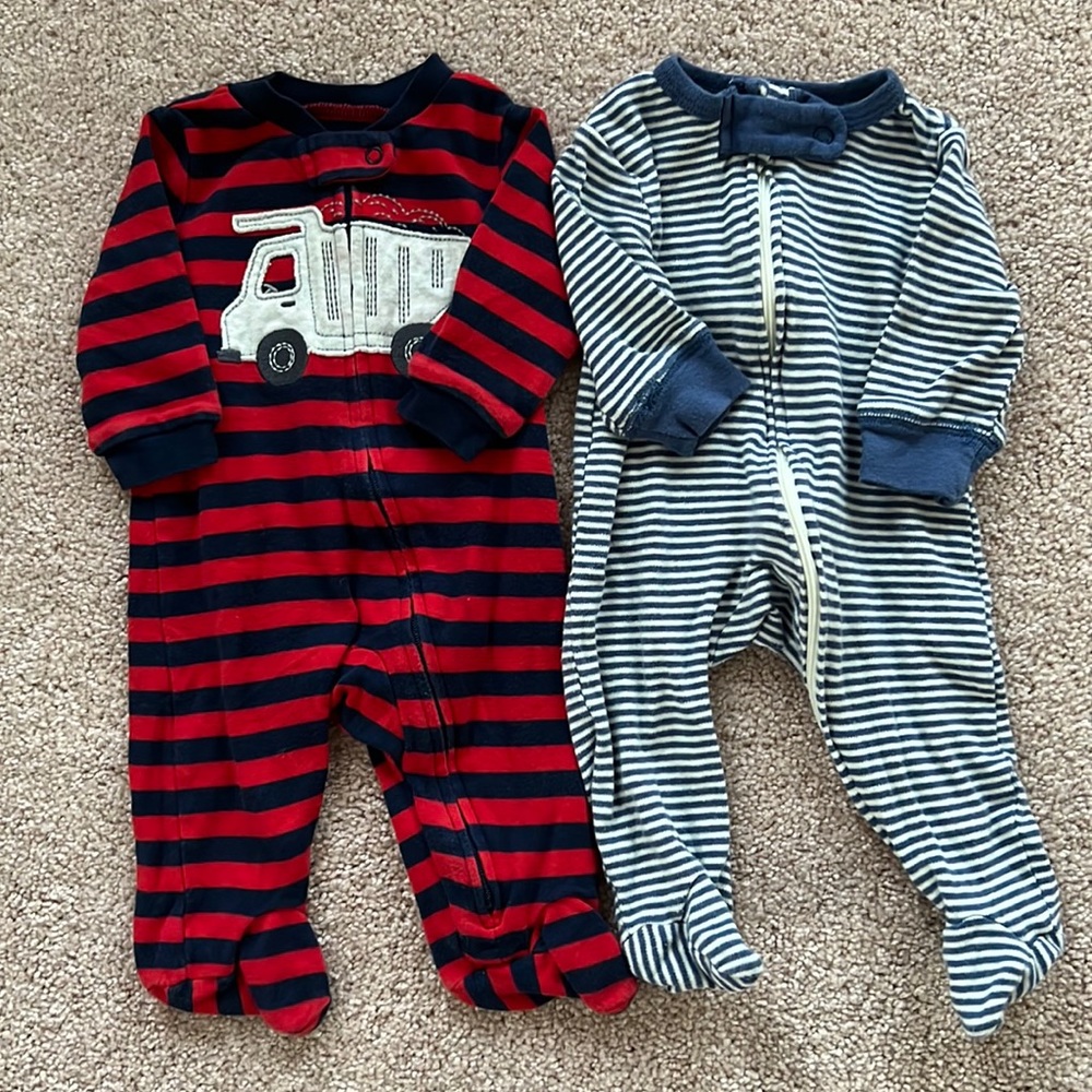 Boys 0-3 Month Footie Pajamas